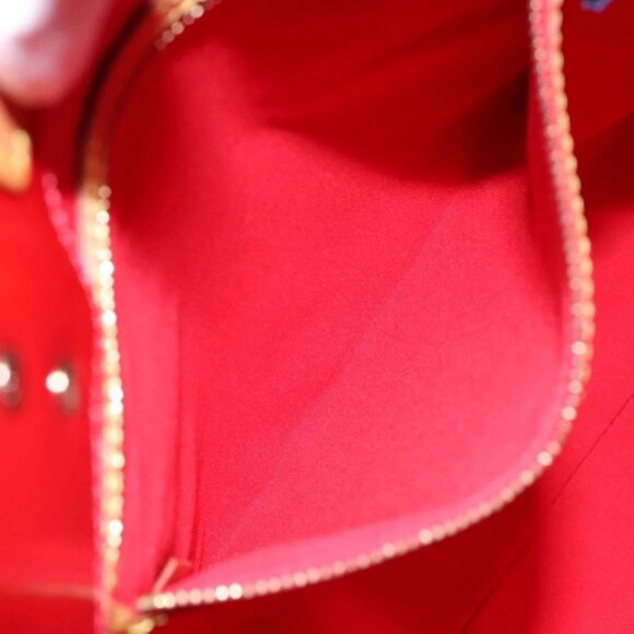 LOUIS VUITTON Monogram Vernis Reade MM Hand Bag Red Rouge M91086 LV Auth gh574 - Picture 13 of 16